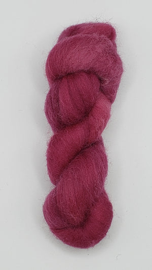 Corriedale Sliver - RASPBERRY -  1 OZ Hand Dyed Fleece OOAK