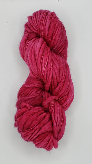 Slubby - RASPBERRY CORDIAL -  Merino/Blue Face Leicester - Hand Dyed Textured Yarn Thick and Thin