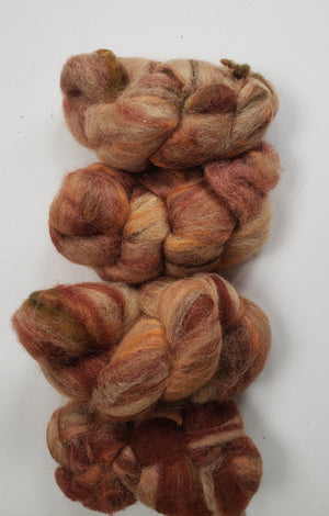WOOL ROVING - SPICED PEACH COBBLER - Hand Dyed - various weights - B1