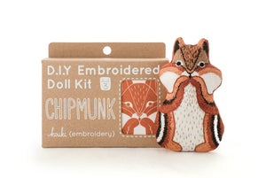 Kiriki Press - CHIPMUNK - Embroidery Doll Kit - DIY Plushie Level 3