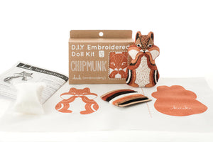 Kiriki Press - CHIPMUNK - Embroidery Doll Kit - DIY Plushie Level 3