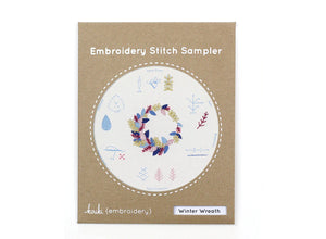 Kiriki Press - WINTER WREATH - Embroidery Sampler Kit - DIY