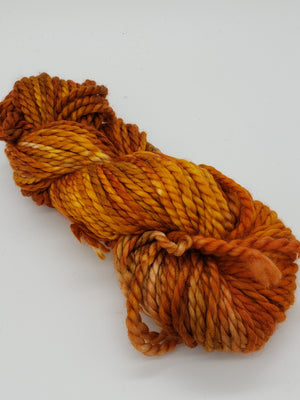 AUTUMN GLORY - BIG TWISTY 2 PLY -  Hand Dyed Shades of Orange, Gold and Caramel Chunky Yarn for Rug Hooking - RSS251