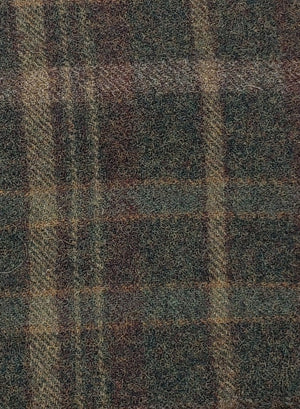 GREEN BEIGE PLAID #291-8 - FAT QUARTER - Ready to use Wool Fabric for Rug Hooking or Wool Applique
