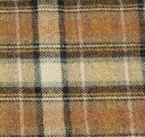 BROWN CREAM PLAID #284-1 - FAT QUARTER - Ready to use Wool Fabric for Rug Hooking or Wool Appliquel