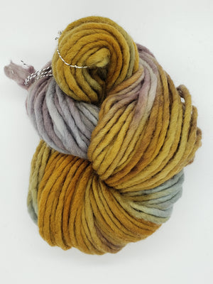 Flouf - BRONZE - 100% Merino Chunky - Fleece Artist Hand Dyed Yarn - Yellow/Grey/Bronze