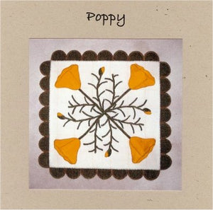 Poppy Wool Applique Pattern - Wall Hanging or Table Runner