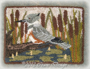 Belted Kingfisher - Punch Needle Pattern