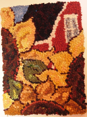 Sunflower House -  Rug Hooking Pattern on Linen