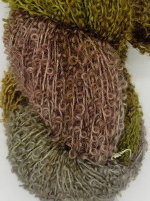 Wool Curly Locks - BOREAL - Hand Dyed Textured Yarn - Landscape Shades