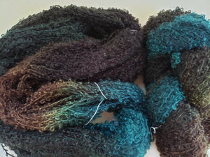 Wool Curly Locks - BULLRUSH  -   Hand Dyed Textured Yarn - Landscape Shades