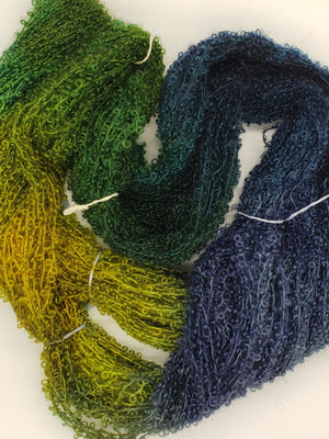 Wool Curly Locks - SPRUCE - Hand Dyed Textured Yarn - Landscape Shades