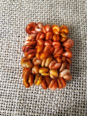 AUTUMN GLORY - BIG TWISTY 2 PLY -  Hand Dyed Shades of Orange, Gold and Caramel Chunky Yarn for Rug Hooking - RSS251