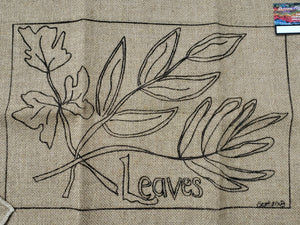 LEAVES -  Rug Hooking Pattern on Linen - Deanne Fitzpatrick -07-3-26