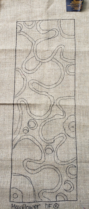 MAYFLOWERS -  Rug Hooking Pattern on Linen - Deanne Fitzpatrick -07-23-2