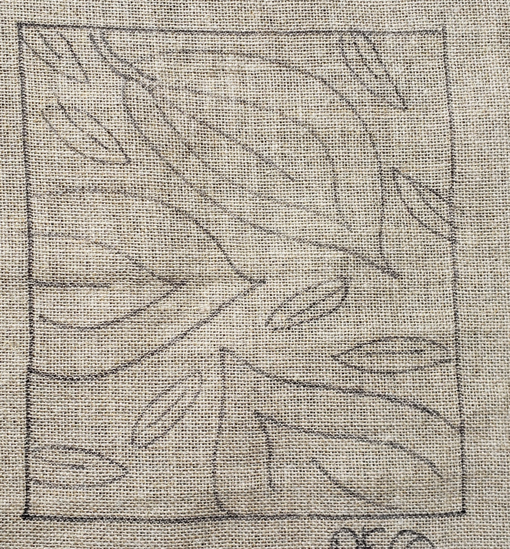 LEAVES -  Rug Hooking Pattern on Linen - Deanne Fitzpatrick -07-23-6