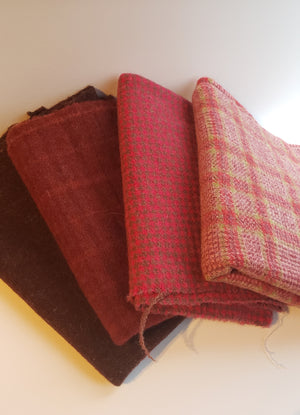 RED SHADES - Wool Bundle - one yard - 100% Wool for Rug Hooking & Wool Applique - 543613