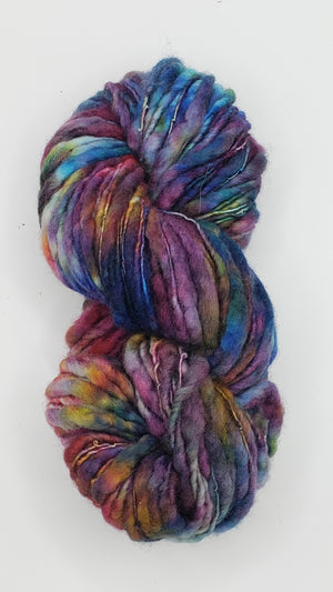 Slubby - MARBLES -  Merino/Blue Face Leicester - Hand Dyed Textured Yarn Thick and Thin