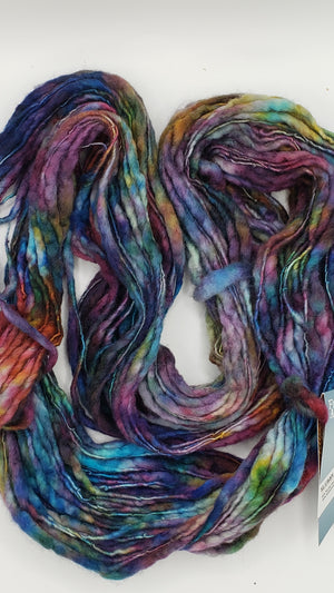 Slubby - MARBLES -  Merino/Blue Face Leicester - Hand Dyed Textured Yarn Thick and Thin