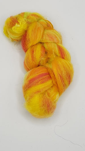 FLEECE - CANARY -  1 OZ Hand Dyed Fleece with Stellina
