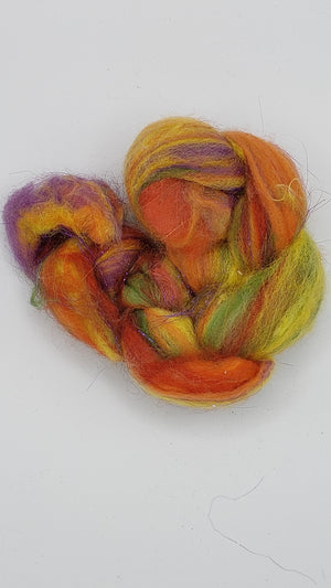 FLEECE - FLOWERS -  1 OZ Hand Dyed Fleece with Stellina