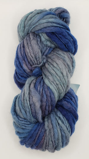 Slubby - STRAITS -  OOAK Merino/Blue Face Leicester - Hand Dyed Textured Yarn Thick and Thin
