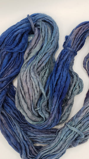 Slubby - STRAITS -  OOAK Merino/Blue Face Leicester - Hand Dyed Textured Yarn Thick and Thin