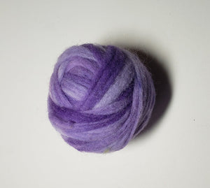 PURPLE HAND DYED ROVING - Wool 100% Yarn - 5 ply Pencil Roving 31 gr 1.1 oz