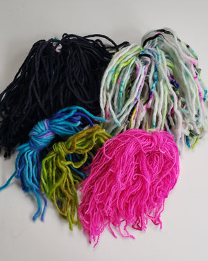 ASSORTED MIX BAG of MARDI GRAS Wool Yarn for Rug Hooking RSS321 - 1.5 oz/45gr. - Various Bright Colours OOAK- B2