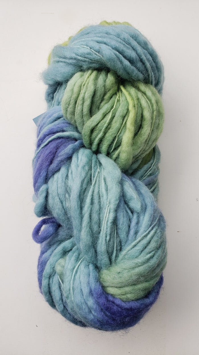 Slubby - CLOUD BURST -  Merino/Blue Face Leicester - Hand Dyed Textured Yarn Thick and Thin