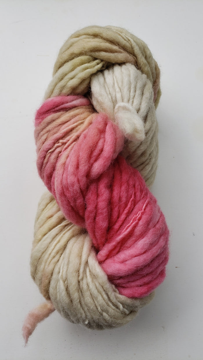 Slubby - ORCHID -  Merino/Blue Face Leicester - Hand Dyed Textured Yarn Thick and Thin