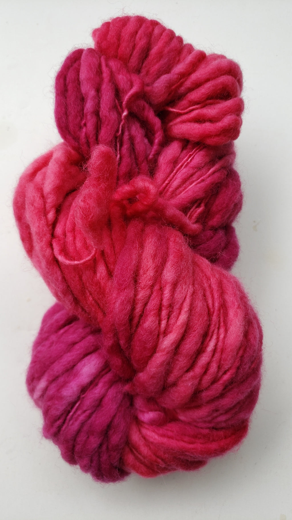 Slubby - PINK PEONY -  Merino/Blue Face Leicester - Hand Dyed Textured Yarn Thick and Thin