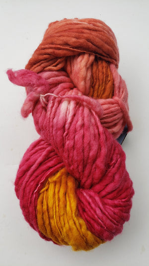 Slubby - MARIGOLDS -  Merino/Blue Face Leicester - Hand Dyed Textured Yarn Thick and Thin