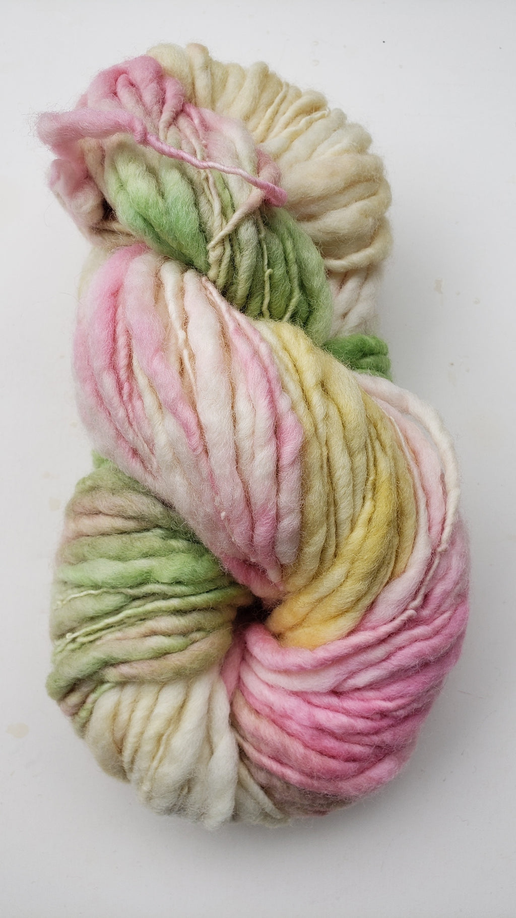 Slubby - APPLE BLOSSOM -  Merino/Blue Face Leicester - Hand Dyed Textured Yarn Thick and Thin