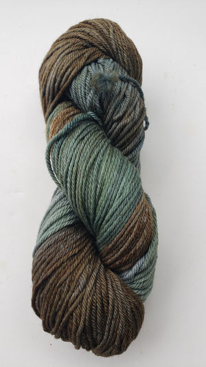 Chinook Worsted Weight - BLUE PATINA - OOAK -100%  Merino Wool Yarn - Hand Dyed