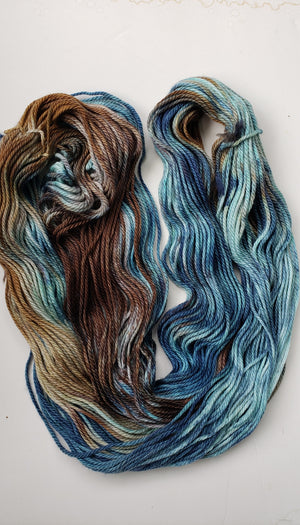 AFW -  HEADED OUT TO SEA - Extra Fine Merino - BLUE Hand Dyed Worsted/Aran Weight Yarn