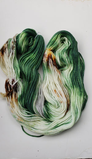 AFW -  MORE TREES PLEASE - Extra Fine Merino -  Green Hand Dyed Worsted/Aran Weight Yarn