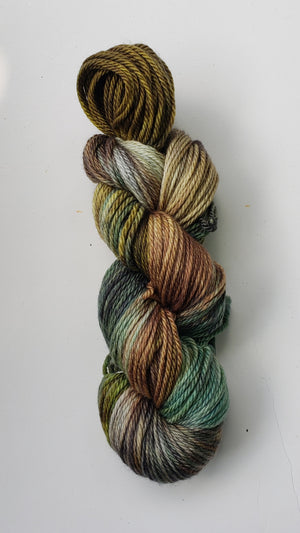 AFW -  GATHERING MOSS - Extra Fine Merino - GREEN Hand Dyed Worsted/Aran Weight Yarn