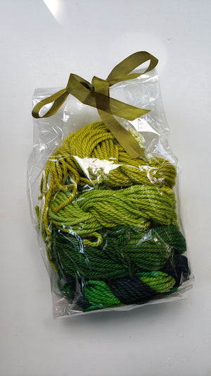 Back Country - ROCKY FIELDS - CUT STRANDS PACKAGE - OOAK Hand Dyed Chunky Yarn 4 ounces/125g