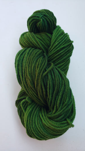 Wonder Woolen - CEDAR - 4 oz Fleece Artist Hand Dyed Yarn - Shades of Dark Green