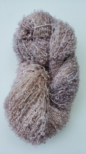 Wool Curly Locks - BLUSH - OOAK - 32 Grams - Hand Dyed Textured Yarn