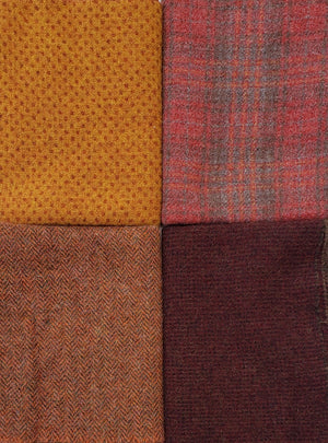 FALL RUST ORANGE SHADES 206 - Wool Bundle - one yard - 100% Wool for Rug Hooking & Wool Applique