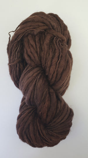 Slubby - CHOCOLATE -  Merino/Blue Face Leicester - Hand Dyed Textured Yarn Thick and Thin  - Shades of Brown