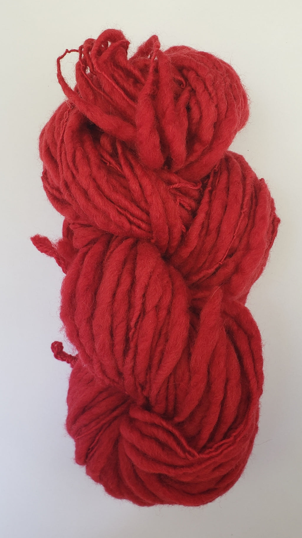 Slubby - CHRISTMAS RED -  Merino/Blue Face Leicester - Hand Dyed Textured Yarn Thick and Thin