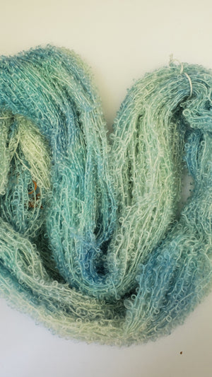 Wool Curly Locks - CLOUDS- Hand Dyed Textured Yarn - Landscape Shades