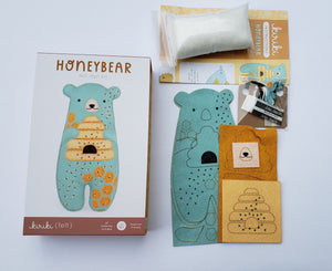 Kiriki Press - HONEYBEAR - Embroidery Doll Kit - DIY Plushie