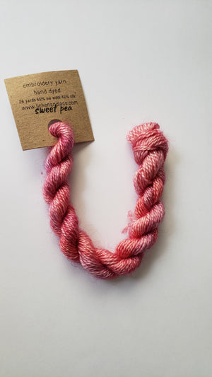 Lichen and Lace Embroidery Thread Wool/Silk - PINK