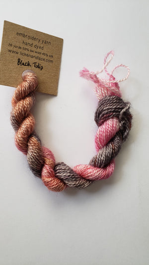Lichen and Lace Embroidery Thread Wool/Silk - PINK