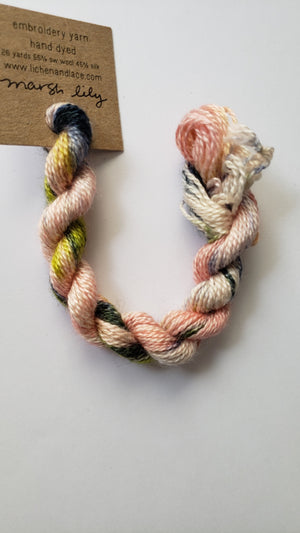 Lichen and Lace Embroidery Thread Wool/Silk - PINK