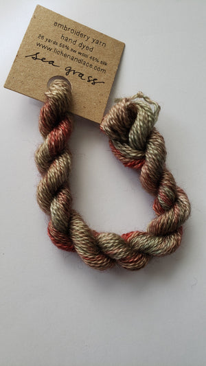 Lichen and Lace Embroidery Thread Wool/Silk - GREEN